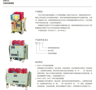 DW15-4000系列萬能式斷路器 埃克倫斯電氣的專業(yè)選擇